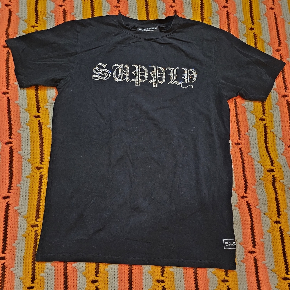 Supply And Demand Rhinestone T-Shirt Sz Small